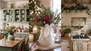 RUSTIC TINY KITCHEN GREEN & WHITE FARMHOUSE STYLE: Creating a Functional Charm Cozy Winter Haven