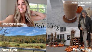 Fall Vlog  Things I'm Doing Differently in my 2nd pregnancy| Everyday Makeup| Pumpkin Protein Shake