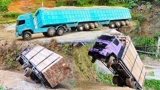 TEREKAM JELAS Sopir Truk Trailer MUATAN PASIR Truk Hino 500 Tronton Rc Truk TERBALIK Rc Handmade