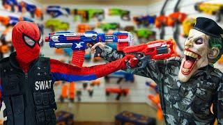 MKTD Nerf Wars : Team Spiderman X Nerf Battle Gun Fight Criminal Group Battle with Killer