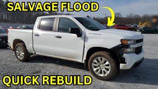 WE WON A SALVAGE FLOOD 2021 SILVERADO QUICK REBUILD