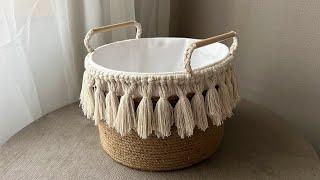 YOU CAN'T BUY SUCH A BASKET IN THE STORE! INTERESTING IDEA FROM JUTE AND MACRAMÉ! DIY!