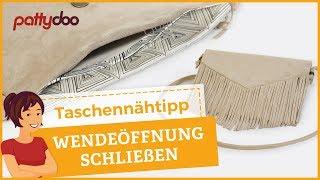 Taschen nähen 9: Wendeöffnung mit Matratzenstich/Leiterstich/Zaubernaht schließen