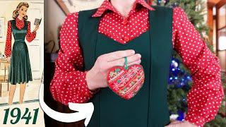 Vintage Holiday Sewing: 1940's Jumper Dress and Blouse for Christmas