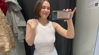 4K See Through Clothes Try on Haul With Klara Si 2024  Transparent Fabric & No Bra Trend