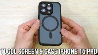 Tocol iPhone 15 Pro Screen Protector & Magsafe Case