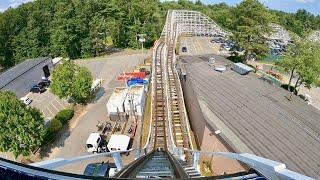 Yankee Cannonball CLASSIC Roller Coaster 4K POV! | Canobie Lake Park New Hampshire [No Copyright]