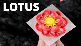 How to pipe buttercream lotus flower  [ Cake Decorating For Beginners ]