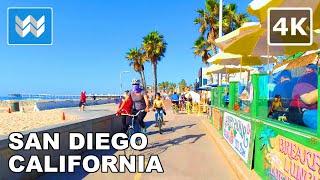 [4K] San Diego Bike Ride - Mission Beach to Pacific Beach California - Virtual Cycling Tour 