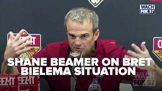 Shane Beamer reacts to situation with Bret Bielema at Citrus Bowl