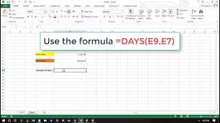 How to count number of days since date in Excel