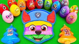 Satisfying ASMR | Making Rainbow CHASE PAW Patrol Bathtub by Mix SLIME in Rainbow Eggs CLAY Coloring