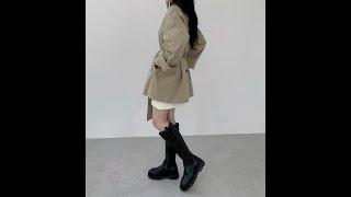 분위기있는 가을 트렌치 코디, 베를린 하프 트렌치 코트