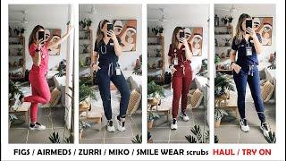 HUGE Scrubs Review / Haul / Try On. FIGS, ZURRI, AIRMED, MIKO and SMILE WEAR MEDICAL SCRUBS - Part 2