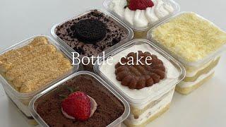 6 flavors of bottle cake (Strawberry, sweet potato, Oreo, yakgwa, injeolmi, strawberry chocolate)