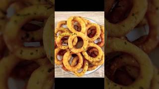 Super CRUNCHY Rings (Best Garlic Flavor Potato Rings)#shorts #potatosnacks #howto#snack #deepfried