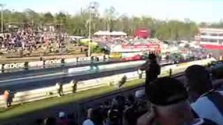 top fueler bumps into wall at Willowbank