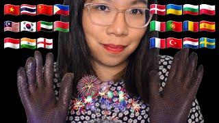 ASMR CONGRATULATIONS IN DIFFERENT LANGUAGES (Soft Speaking, Fluffy Mic, Leather Gloves) 