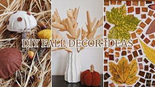 DIY Fall Decor 2024 | Stunning Mosaic Leaf Art, Felt Mushrooms, & Paper Leaf Branches