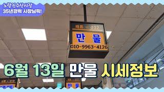 ️세일있음️6월 13일 노량진수산시장 만물 (패류031) 시세정보 입니다. 35년 경력으로 믿고 찾아주세요