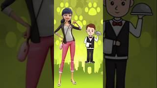 Marinette & Adrien as waiter & maid // #miraculous #shorts #viral #video #youtubeshorts