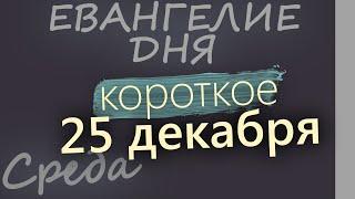 25 декабря, Среда. Евангелие дня 2024 короткое! Рождественский пост