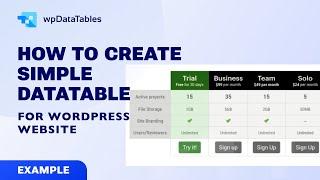 Create Simple datatable for WordPress Website - wpDataTables