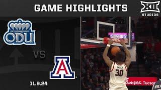 Old Dominion vs. #10 Arizona Game Highlights | 2024-25 Big 12 Men's Basketball