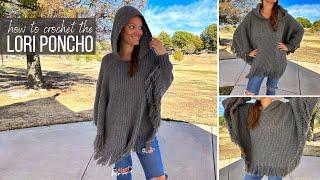 Lori Poncho Free Crochet Pattern Tutorial Video