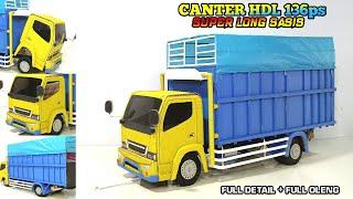 MEMBUAT MINIATUR TRUK CANTER HDL LONG SASIS  DAN CARA BUAT TERPAL 