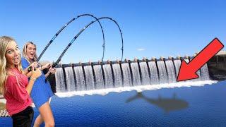 Twins go fishing on the MOST DANGEROUS dam in Florida!