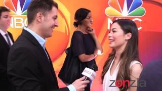 Miranda Cosgrove at the NBC Upfront with BTVRtv's Arthur Kade