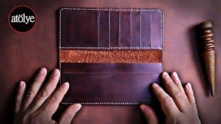 handmade leather wallet | best leather wallet | leather craft | DIY | ASMR