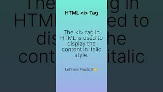 HTML italic Tag / CS Coding Hub #html #shorts