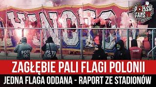 Zagłębie pali flagi Polonii - jedna flaga oddana (reupload) - RAPORT ZE STADIONÓW (09.11.2024)