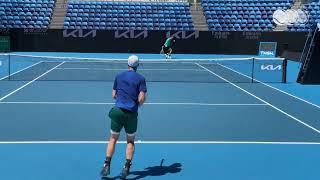 Andy Murray & Dominic Thiem Practice Australian Open 2023 Court Level [4K 60fps]