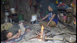 Traditional kitchen of happy village family || Rural life