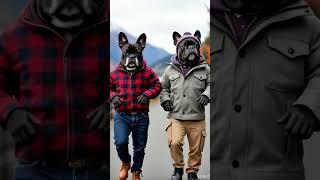 French bulldogs roam and relax in New Zealand.