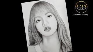 How to draw a BLACKPINK " Lalisa Monoban "// step by step Pencil Drawing // Easy Drawing Tutorial//