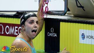 WORLD RECORD AGAIN! Regan Smith breaks her own 100m back WR for gold in Singapore | NBC Sports