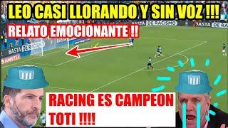 GENTILI CASI LLORANDO #RACING 3-1 #CRUZEIRO RACING ES EL CAMPEON DE LA #copasudamericana TOTI !!