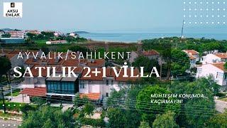 Ayvalık Sahilkent'te Bahçeli,Kendine ait Plajı olan Satılık Villa