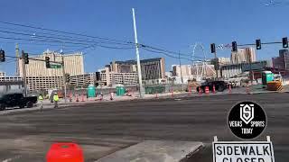 F1 LAS VEGAS: VIEW CONSTRUCTION OF THE START/FINISH LINE OF THE FORMULA 1 GRAND PIX IN LAS VEGAS
