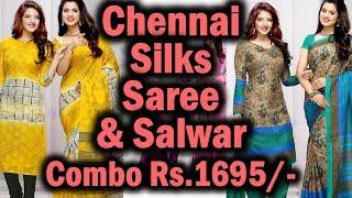 Chennai Silks Saree and Salwar Material Combo Collection | Chennai Silks Festival Collections
