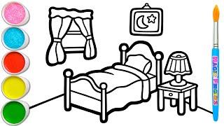 Please Try to Draw, Paint This Lovely Bedroom With Me  Coloring Pages for Kids #370