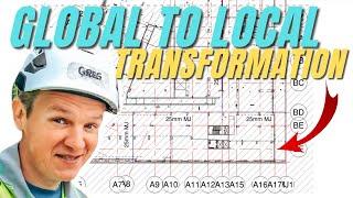 Local COORDINATES transformation. How to do SETTING OUT in local grid. SURVEY in local coordinates.