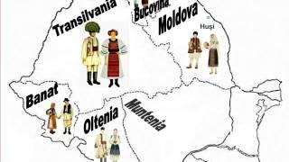 The map of Romanian folk costumes regions