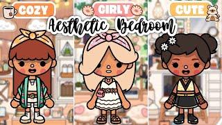 AESTHETIC BEDROOM IDEAS!  || COZY vs GIRLY vs CUTE || Toca Life World