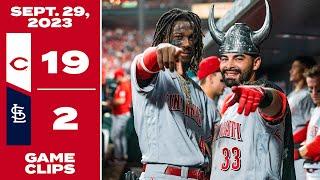 Game Clips 9-29-23 Reds beat Cardinals 19-2