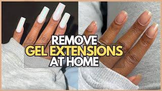 HOW TO REMOVE GEL X NAILS AT HOME (no drill needed) !